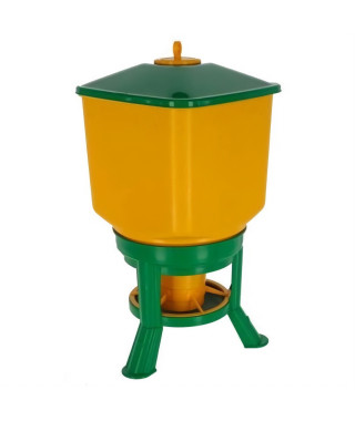 Nourrisseur automatique avec pieds - KERBL - 30 L - Jaune / Vert