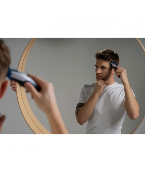 Tondeuse a cheveux - WAHL - COLOR PRO CORDLESS - 3,5 W - 8 sabots - Autonomie : 60 min - Bleu / Gris