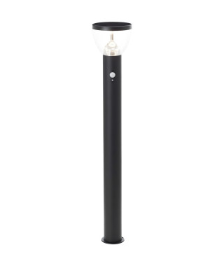 Potelet extérieur - BRILLIANT - TULIP - LED et solaire - Détecteur de mouvement - Acier inoxydable et plastique - 4 W - Noir