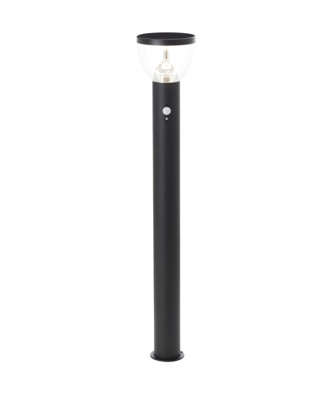 Potelet extérieur - BRILLIANT - TULIP - LED et solaire - Détecteur de mouvement - Acier inoxydable et plastique - 4 W - Noir