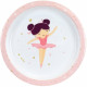 Lot Vaisselle Danseuse Ballerine - FUN HOUSE - 006364 - Verre, Assiette Creuse, Assiette Plate, Couverts, Gourde et Boîte Goûter