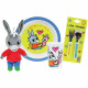 Lot Vaisselle Trotro pour Enfant - FUN HOUSE - 006374 - Verre, Assiette Plate, Couverts et Peluche Douce
