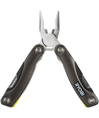 Pince multifonction 14-en-1 - RYOBI - Pince, ciseaux, décapsuleurs, couteau, tournevis, pince, poinçon, scie, lime, lames -