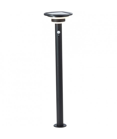 Potelet extérieur - BRILLIANT - GARVINA - LED et solaire - Détecteur de mouvement - Acier inoxydable et plastique - 4 W - Noir