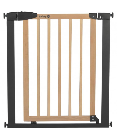 SAFETY 1ST SIMPLY CLOSE WOOD & META, Pression, 73-80 cm (Max. 94cm), sans vis ni perçage, Ouverture d'une Main, Bois et Graphite
