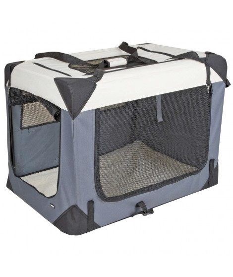 Box de transport - KERBL - Journey - 81 x 58 x 58 cm - Gris / Beige