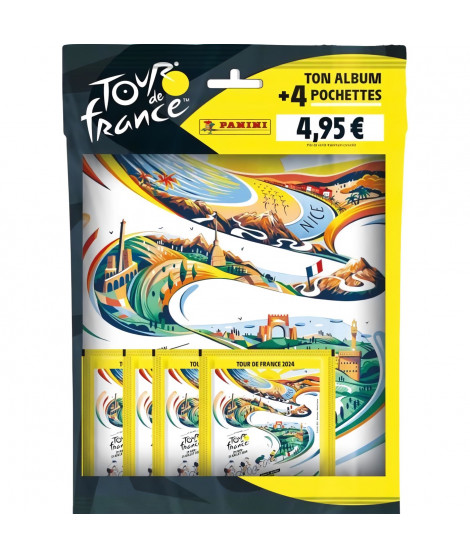Pack de démarrage - PANINI - Collection officielle Tour de France 2024 - Contient l'album + 4 pochettes de 5 stickers