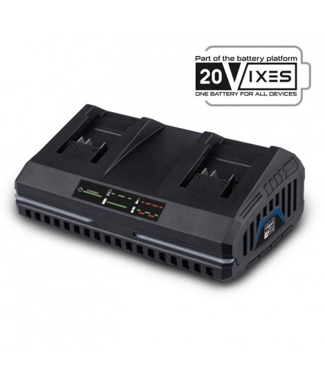 Chargeur double - SCHEPPACH - 4,5 A - SDBC4.5A - Charge simultanément deux batteries Li-ion de la gamme Scheppach 20V IXES