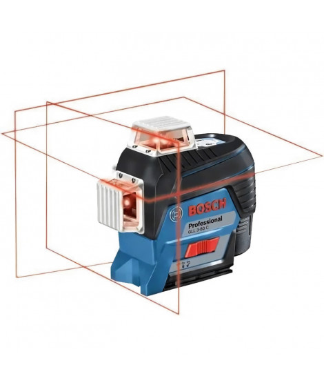 Laser ligne 12V GLL 3-80 C + 1 batterie GBA 2Ah + chargeur + coffret L-BOXX - BOSCH - 0601063R02