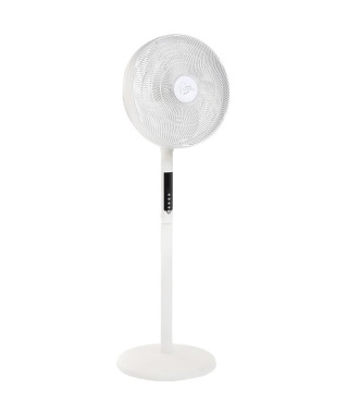 AIR-LIGHT RING - Ventilateur sur pied & Brasseur d'air blanc Ø40cm 70W avec couronne d'éclairage LED