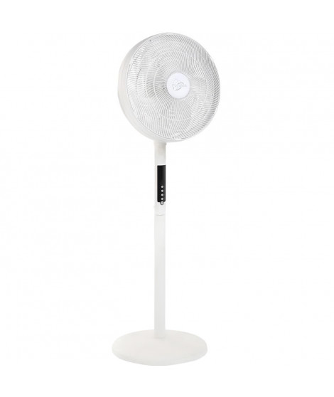 AIR-LIGHT RING - Ventilateur sur pied & Brasseur d'air blanc Ø40cm 70W avec couronne d'éclairage LED