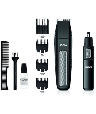 KIT barbe 5 en 1 - JOCCA - 1439 - 3V - 4 sabots - Noir et acier inoxydable