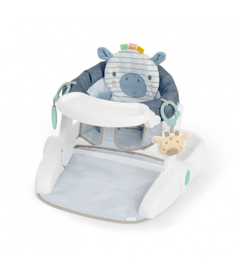 INGENUITY Siege d'apprentissage Prop Spot, 3 positions de siege, tablette et 2 jouets, Casi le zebre