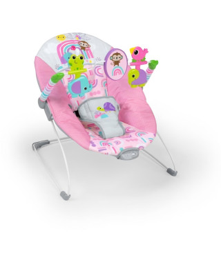 BRIGHT STARTS Transat pink paradise, vibrations apaisantes, jouets interactifs, des la naissance