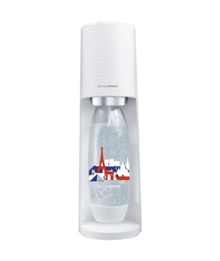 SODASTREAM Terra - Machine a Eau Pétillante Blanche + 1 bouteille 1L Fuse édition France + 1 Recharge de Gaz 60L a Clipser