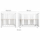 Parc Bébé 100x75 cm + Tapis Adam et Eule Imprimé Chouette + 4 Roues - ROBA - Bois blanc