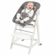 ROBA Chaise Haute Évolutive Born Up 2 en 1 + Transat Inclinable a Motifs Étoiles - Little Stars - Des la Naissance - Bois Blanc
