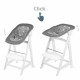 ROBA Chaise Haute Évolutive Born Up 2 en 1 + Transat Inclinable a Motifs Étoiles - Little Stars - Des la Naissance - Bois Blanc