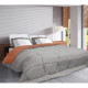 POYET MOTTE Couette Microfibre 400g/m² CALGARY - 140 x 200 cm - Gris galet et Marron gimgembre