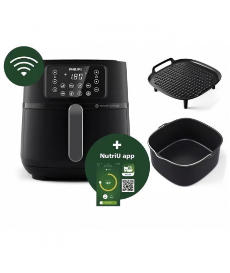 Friteuse sans huile - PHILIPS - Airfryer Connecté XXL HD9285/96 Série 5000 - 7,2L - 6 personnes - 16 préréglages - Noir