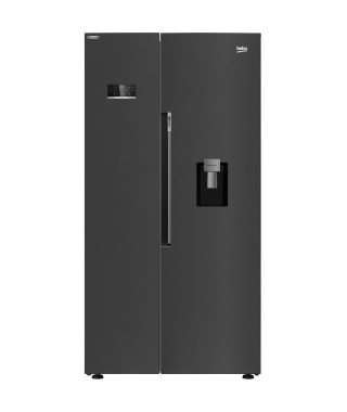 Réfrigérateur pose-libre side by side - BEKO -  GN163241DXBRN - Classe E - 576 L - Froid ventilé - 70,5 x 91 x 179 cm - Carbone