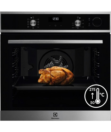 Four électrique encastrable 25% vapeur -Chaleur tournante pulsée ELECTROLUX EOC5H40X SÉRIE 700 PRO SteamCrisp -Acier inoxydab…