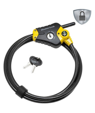 Antivol - MASTER LOCK - Python 8433EURD - Longueur ajustable de 30 cm a 1,8 m - Acier torsadé - Noir