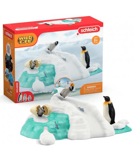 SCHLEICH- Famille pingouin sur la banquise- 42661- Gamme Wild Life