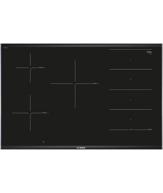 Table induction grande largeur - BOSCH  SER8 - PXV875DV1E - Noir - 5-foyers - Home Connect - L816xP527 mm