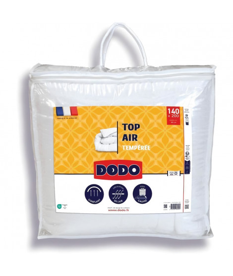 Couette tempérée - DODO - TOP AIR - 140 x 200 cm - 300G/M² - Blanc