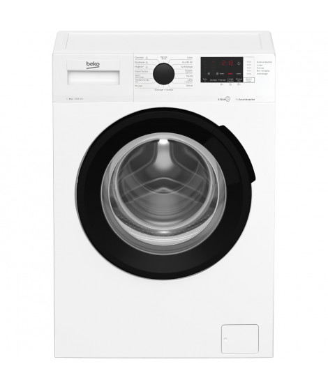 Lave-linge hublot BEKO WUV82221BW - 8 kg - Induction - L60cm - 1200 trs/min - Classe A - Blanc