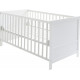 Lit Bébé Évolutif 70x140 - ROBA - Réglable en Hauteur - 3 Barreaux Amovibles - Coins de Transformation Inclus - Bois Blanc