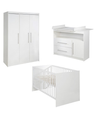 ROBA Chambre Bébé Complete Maren - Lit 70x140 + Commode a Langer + Armoire (I)