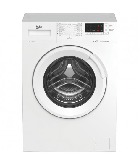 Lave-linge hublot BEKO WUE8726XST - 8 kg - Induction - L60cm - 1400 trs/min - Classe A - Blanc