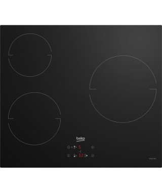 Table de cuisson vitrocéramique - BEKO - 3 foyers - 60 cm - HIC63400