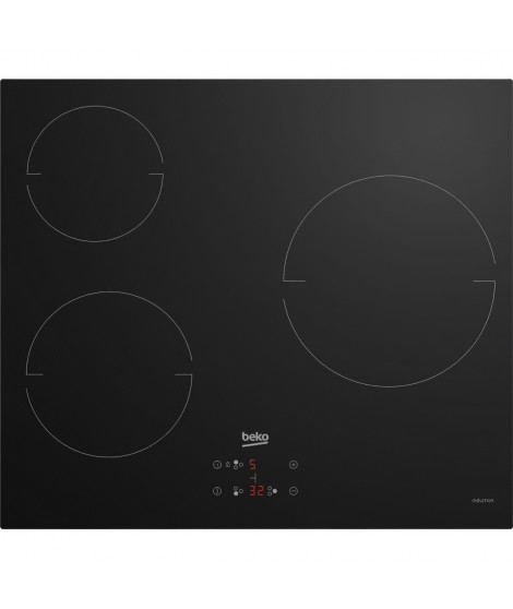 Table de cuisson vitrocéramique - BEKO - 3 foyers - 60 cm - HIC63400