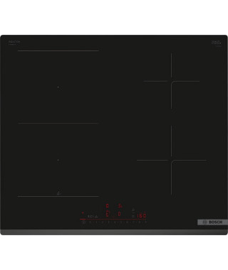 Table induction 60cm - BOSCH SER6 - PVS63KHC1E Noir - 4-foyers - Home Connect - L592xP522 mm