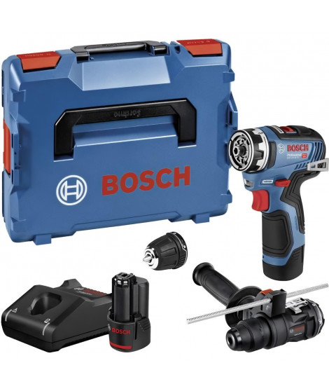 Perceuse-visseuse Bosch Professional GSR 12V-35 FC + embouts + 2 Batteries 12V 3,0 Ah + 1 Chargeur, Lboxx - 06019H3009