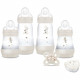 Coffret Naissance - MAM - 4 Biberons + 1 Sucette + 1 Boîte doseuse - Sable