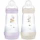 Lot de 2 Biberons - MAM - Easy Start / Anti-Colique - 260 ml - Tétine Débit 2 - Lilas + Sable