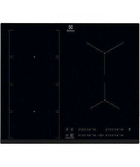 Table de Cuisson Induction ELECTROLUX - 4 foyers - Zones modulables - FlexiBridge Série 600 - Mode chef - L60 x P52 - EIV654