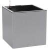 Pot de fleur LECHUZA Canto Stone Cube 40 - kit complet LED, gris pierre