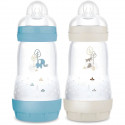 Lot de 2 Biberons - MAM - Easy Start / Anti-Colique - 260 ml - Tétine Débit 2 - Océan + Sable