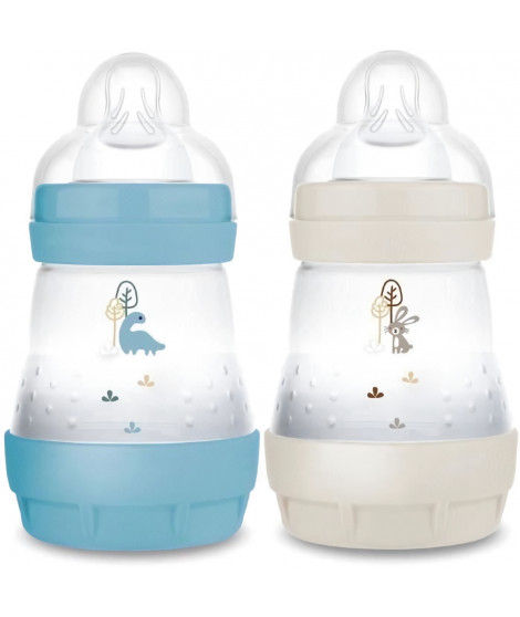 Lot de 2 Biberons - MAM - Easy Start - Anti-colique - 160 ml - Tétine débit 1 - Océan + Sable