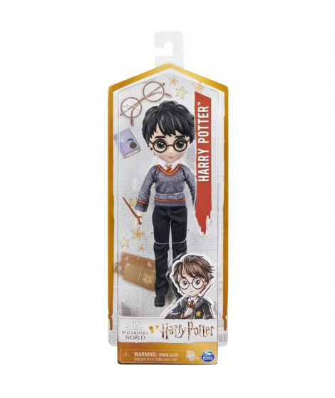 WIZARDING WORLD - POUPÉE 20 CM HARRY POTTER - 6061836 - Poupée articulée Avec uniforme Pourdlard avec 5 points d'articulation