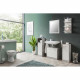 Ensemble de salle de bain Madeira - Coloris béton structuré - 1 meuble lavabo + 1 étagere + 1 petite commode +  1 commode