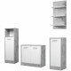 Ensemble de salle de bain Madeira - Coloris béton structuré - 1 meuble lavabo + 1 étagere + 1 petite commode +  1 commode