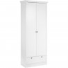 Armoire Landwood - Panneaux de particules et mélaminé - 2 portes - 18 paires - L80 x P39 x H200 cm - Blanc