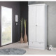 Armoire Landwood - Panneaux de particules et mélaminé - 2 portes - 18 paires - L80 x P39 x H200 cm - Blanc