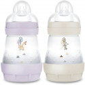 Lot de 2 Biberons - MAM - Easy Start - Anti-colique - 160 ml - Tétine débit 1 - Lilas + Sable